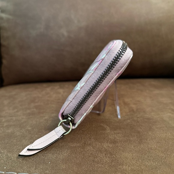 Calfskin Matelasse GucciGhost GG Marmont Zip Around Wallet Pink Rosa Ivory - Picture 10 of 12